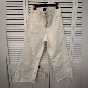 J.Crew Wide Leg Crop Denim All-day Stretch Seashell white Casual Jeans 32